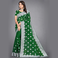 Heavy Silver Embroidery Work With Full Silver Stone Work Beautifull Saree