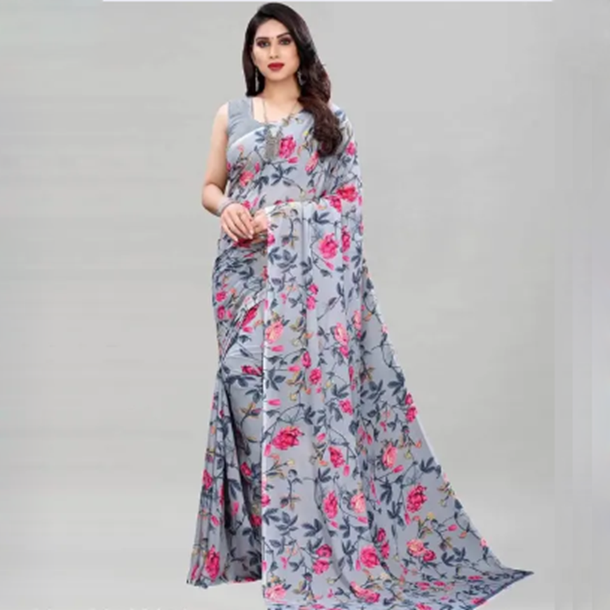 DAILY WEAR GEORGETTE PRINTED SAREES FOR WOMEN