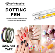 Viomy Nail Art Combo Nail Polish Nail Glitter Nail Tape Nail Doting Pen Pack Of 5