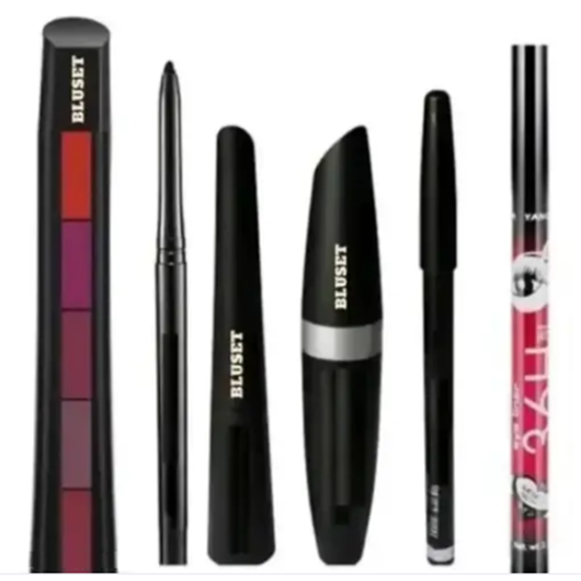 BLUSET BEST QUALITY 3in1 muscara with 5in1 lipstick red edition and 36h waterproof eyeliner and kajal 