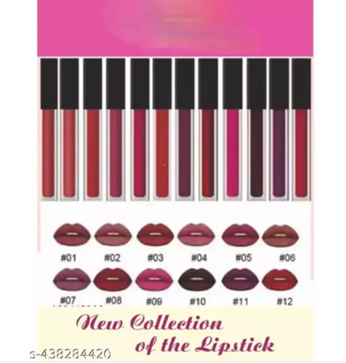 Knob Matte Lipstick Combo Pack of 12 Long Lasting Waterproof Liquid Lipstick Multicolor Superstay