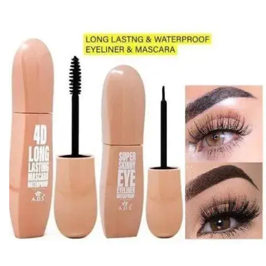 Professional Super Skinny Eye Eyeliner pack of 01 with 40 Long lasting Mascara pack of 01 Eye Makeup Combo