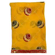 Yellow colored Matka Georgette Saree with Lace border and Blouse , bandhej sarees , BANDHANI SAREES , TRENDING SAREES , BANDHEJ SAREES , PURE GEORGETTE SAREES , SOFT GEORGETTE SAREES , BANDHNI SAREES , bandhani sarees