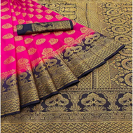 WOVEN KANJIVARAM SILK SAREE, BANARASI SILK SAREE, PURE ZARI JACUARD SAREE, RICH PALLU BALATON SAREE, HALF SAREE.