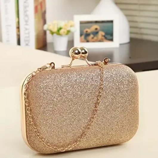 Trendy Women's Golden Resin Clutch