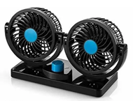 Hi Speed Car Cooling Double Head Fan suitable for all Cars, buses, trucks, 3 whellers, boats and all vehicles having supply of 12volts