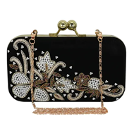 Fashionable Embroidered Modern Women Black Clutches