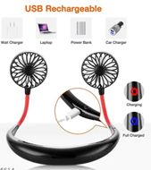 Star Portable Neck Hanging Fan Hand Free Wearable Neckband Lazy Cooling USB Rechargeable Mini Fan for Kitchen Traveling Outdoor Office (Multicolour)