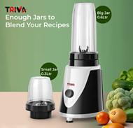 TRIVA 500WATT NUTRI BLENDER WITH 2 POLYCARBONATE JARS AND NANO GRINDING TECHNOLOGY WITH SILICON RUBBER GASKET FOR LEAKAGE PROOF PROTECTION AND SS 304 BLADES FOR SUPER FINE GRINDING