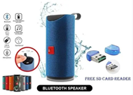 DJ113 Bluetooth Portable Stereo Speaker with Rich Bass Loud Sound Built in Mic for All Smartphone Device Assorted Colour with Free SD Card Reader