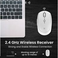 Portronics Toad 30 Wireless Mouse with 2 4 GHz Connectivity USB Receiver 6 Buttons Adjustable DPI Silicon Grip And Ergonomic Design for PC Laptop Mac White