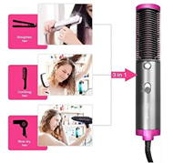 REXMON 3 in 1 Multi function Professional Hot Air Brush for Fast Hair Drying for Salon style Straightening Comb Hairdryer Hairstyling Tool Hot Air Blower and Volumizer