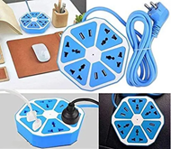 Hexagon Extension Board with USB Port Extension Cords with Surge Protector Power Socket Extension with 4 USB And 4 Sockets and 1 5 m Cord Length M colour