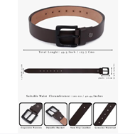 LOOPA Men Formal Casual Party Evening Black Genuine Premium Leather Belt