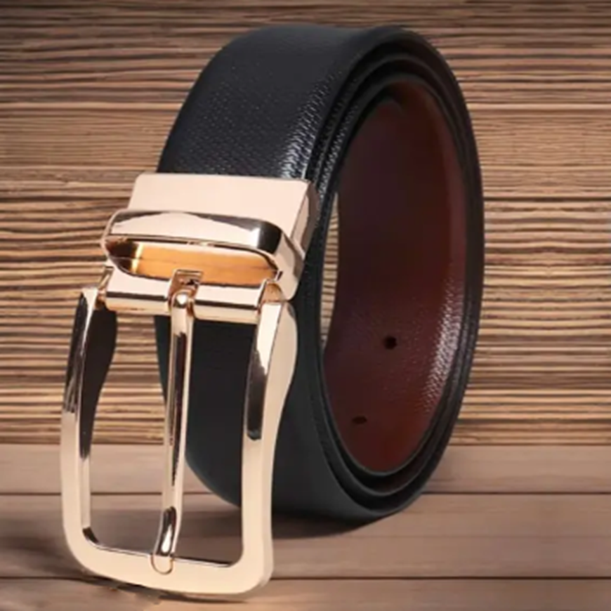 mens belt golden buckel