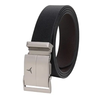 SUNSHOPPING Mens Formal Black Genuine Leather Belt