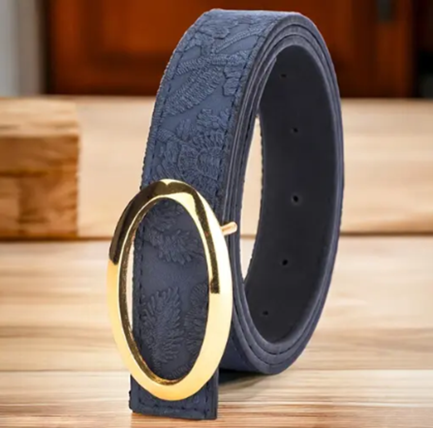 Formal Blue Artificial Leather Belt