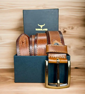 TOROLAND BROWN MEN CASUAL GENUINE LEATHER BELT