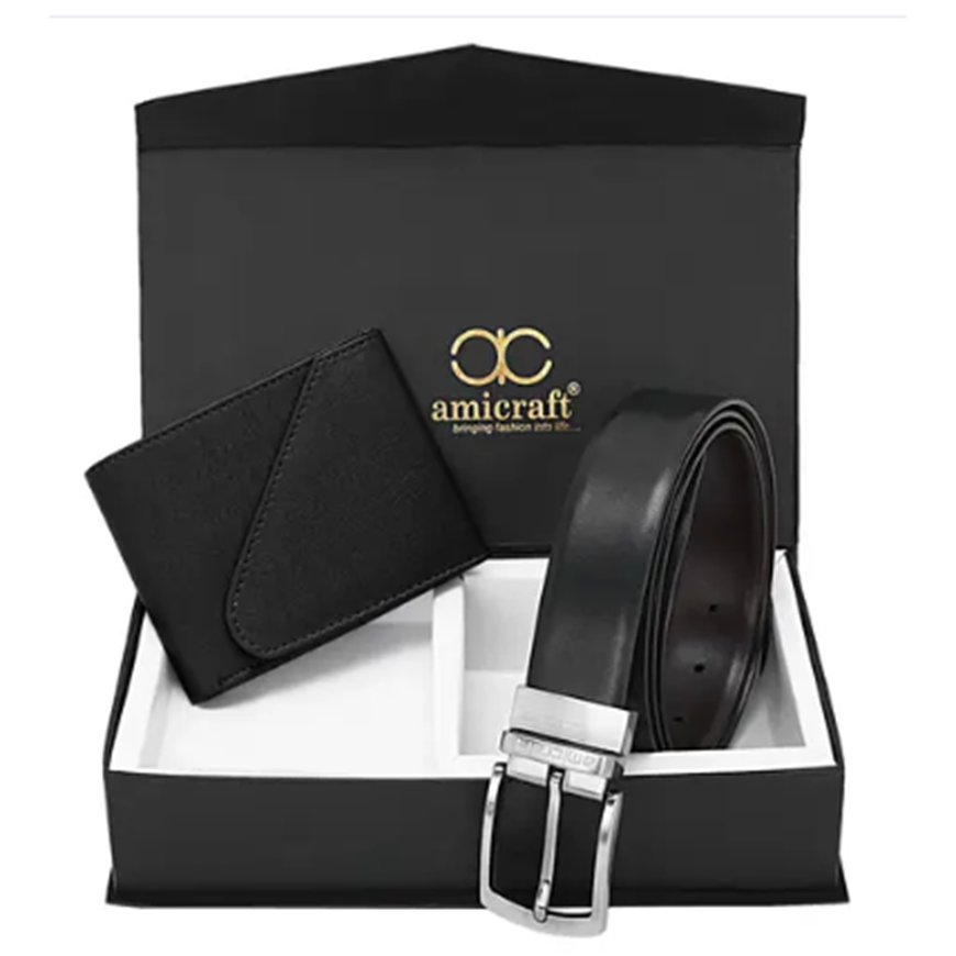 Amicraft Wallet And Belt Combo For Men Gift Pack