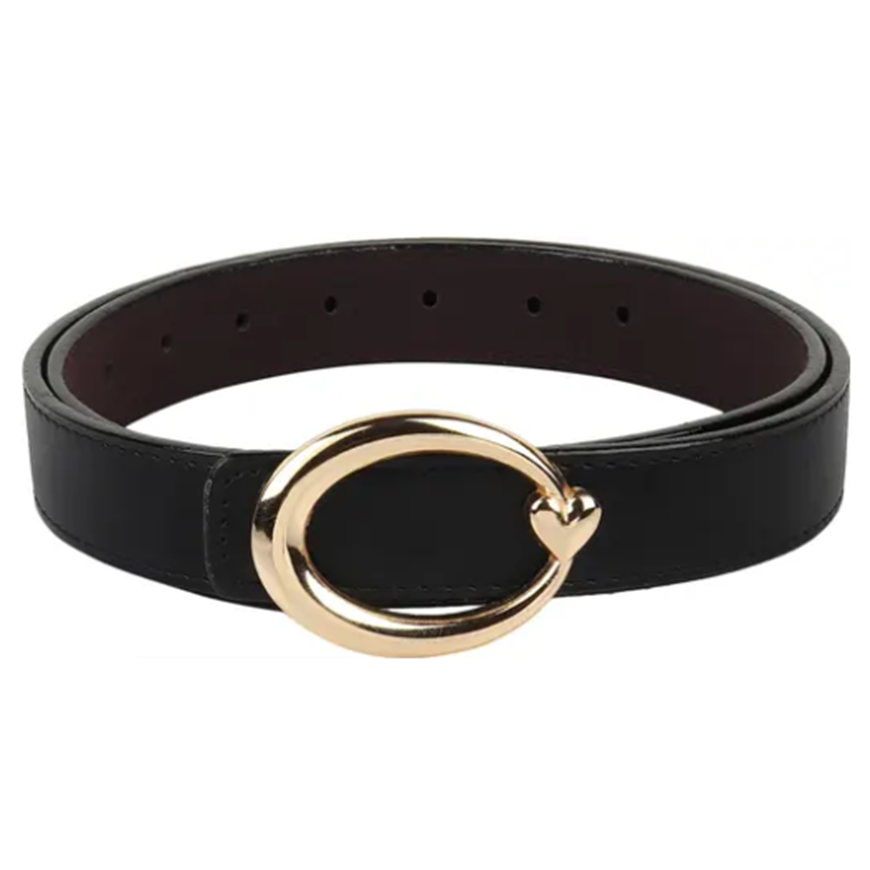 Casual Black Artificial Leather Belt