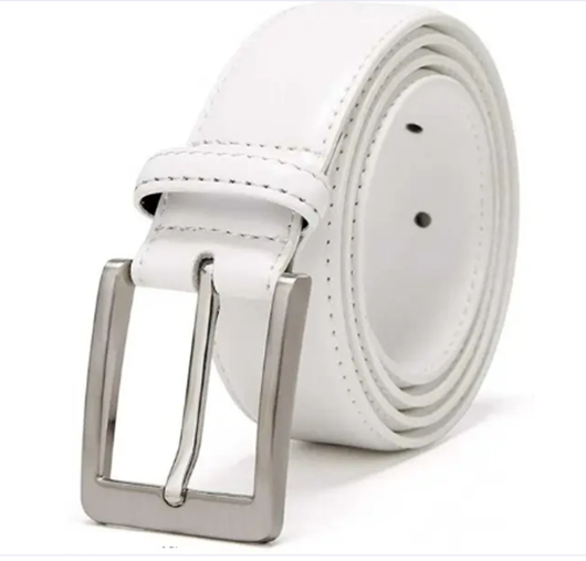 Sunshopping Mens White Formal And Casual Belt