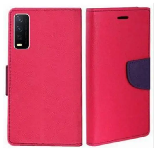 Aarnov Flip Cover Compatiple Vivo Y20i Pink