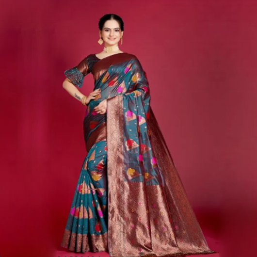 Premium Zari Work Woven Banarasi Saree