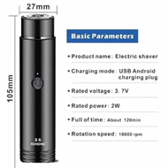 Picture of Mini Portable Electric Shaver for Men Women And Unisex Washable USB Beard Shaver and Trimmer for face Under Arms Painless Shaving Wet and Dry