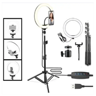  10 Inch Ring Light with Tripod Stand And Phone Holder, Dimmable LED Selfie Light for Live Stream