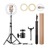  10 Inch Ring Light with Tripod Stand And Phone Holder, Dimmable LED Selfie Light for Live Stream