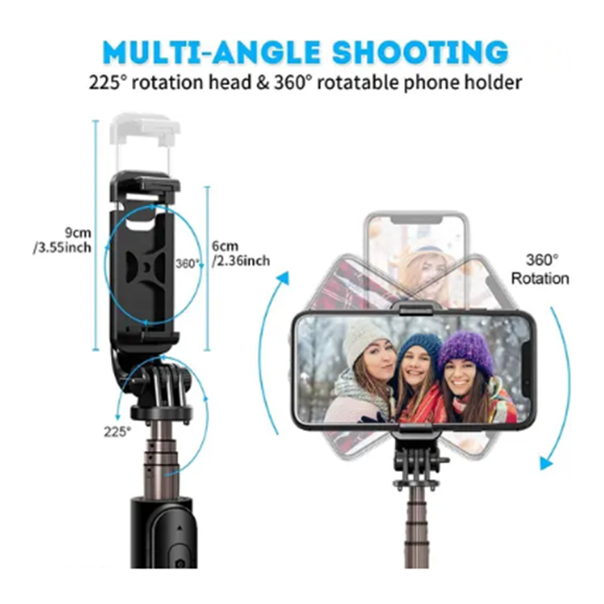 Selfie Stick with Tripod Stand,Extendable Selfie Stick for Mobile Phone with Bluetooth Remote