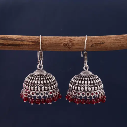 Oxidised Silver Plated Traditional Jhumka 