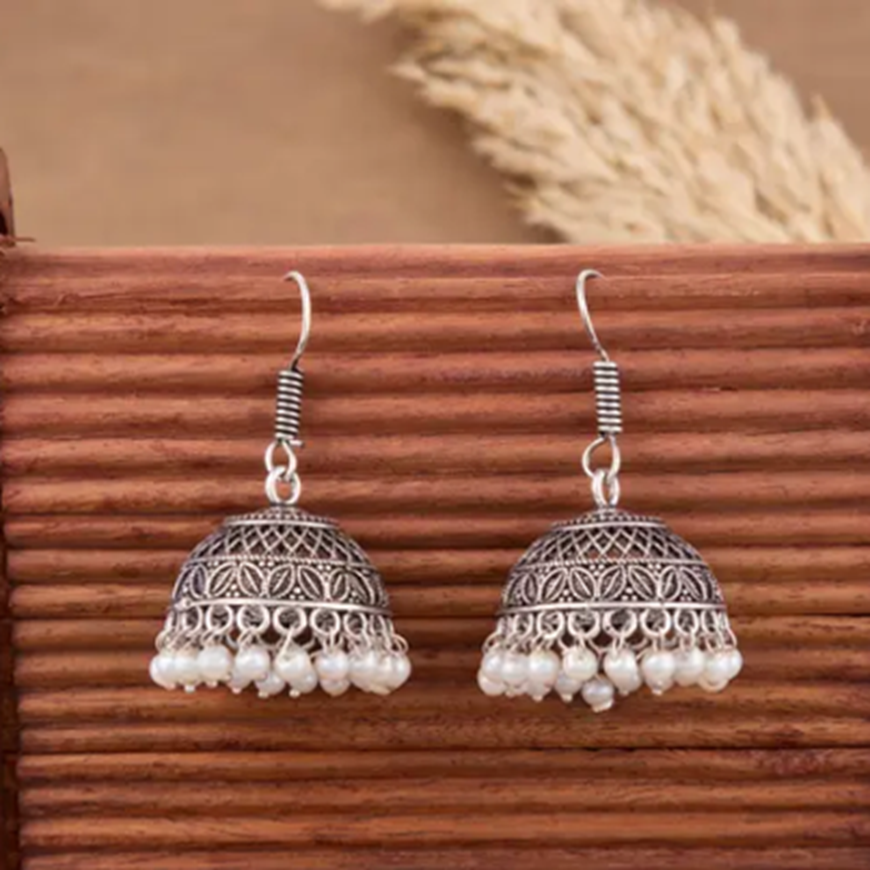 Oxidised Silver Plated Traditional Jhumka