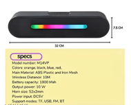 Portable TV Soundbar Wireless Bluetooth Soundbar with Powerful Bass