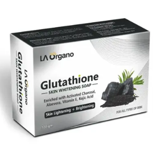 LA Organo Glutathione Charcoal Skin Lightening And Brightening Soap