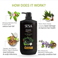  Sesa Ayurvedic Medicinal Shampoo Hairfall Control Infused with 17 ayurvedic herbs such as Bhringraj