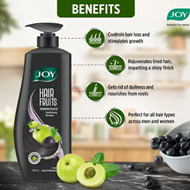 Joy Hair Fruits Shining Black Conditioning Shampoo Enriched with Amla And Black Grapes 650 ml