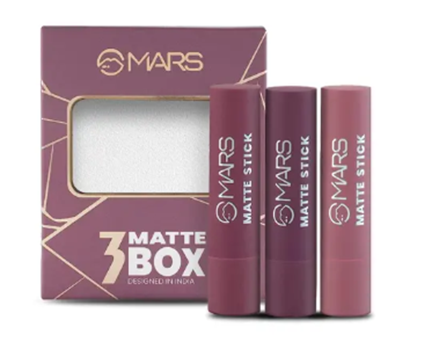  MARS Matte Box Set of 3 Lipsticks for Women, Long Lasting,