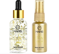 MARS 24K GOLD 2 IN 1 FACE PRIMER And MAKE UP FIXER SET Primer 65 ml (CLEAR)