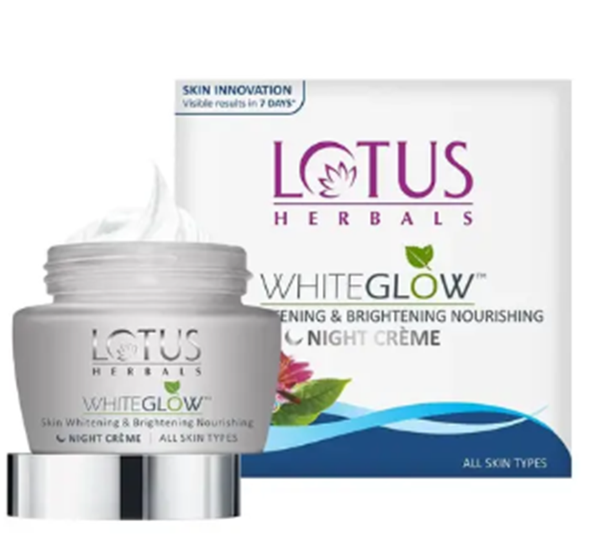 Lotus Herbals Whiteglow Skin Whitening And Brightening Nourishing Night Cream, 40g