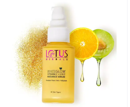  Lotus Herbals WhiteGlow Vitamin C and Gold Radiance Face Serum For Dull And Dry Skin Brightening