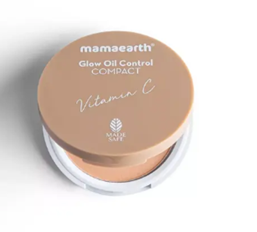 Mamaearth Glow Oil Control Compact SPF 30 with Vitamin C And Turmeric for 2X Instant Glow 01 Ivory Glow 9 g