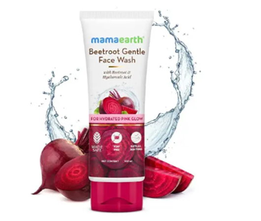  Mamaearth Beetroot Gentle Face Wash With Beetroot And Hyaluronic Acid For Hydrated Pink Glow 100 ml 