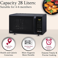 LG 28 L with Health Plus Menu and Quartz Heater Convection Microwave Oven 