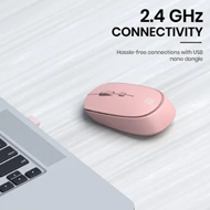 Portronics Toad 23 Wireless Optical Mouse with 2.4GHz, USB Nano Dongle, Optical Orientation, Click Wheel, Adjustable DPI(Pink)