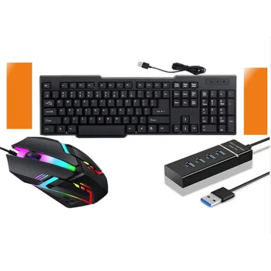 3 IN 1 COMBO WITH KEYBOARD , RGB MOUSE