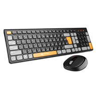 Picture of Portronics Key7 Combo Wireless Keyboard And Mouse Set with 2.4 GHz USB Receiver, 10m Working Range, 12 Shortcut Keys, Adjustable DPI, 10 Million Key Life And Click Life for PC, Laptop, Mac (Black Orange)