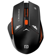 Portronics Vader Pro Wireless Gaming Mouse with 2.4 GHz Receiver, 6 Buttons, Thumb Support, High Precision Tracking, Ergonomic , Adjustable Optical DPI for Laptop, PC (Midnight Black)