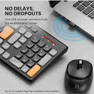 Picture of Portronics Key7 Combo Wireless Keyboard And Mouse Set with 2.4 GHz USB Receiver, 10m Working Range, 12 Shortcut Keys, Adjustable DPI, 10 Million Key Life And Click Life for PC, Laptop, Mac (Black Orange)