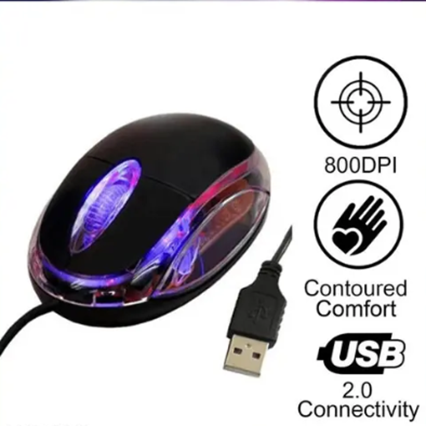 Stylish USB Wired Gaming Mouse With Lights for Computer